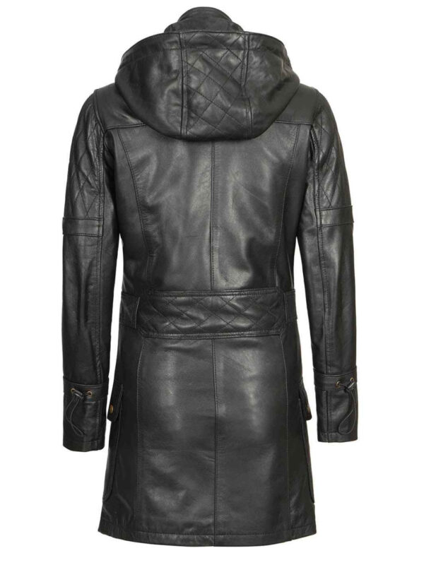 Black 3 4 Length Leather Coat