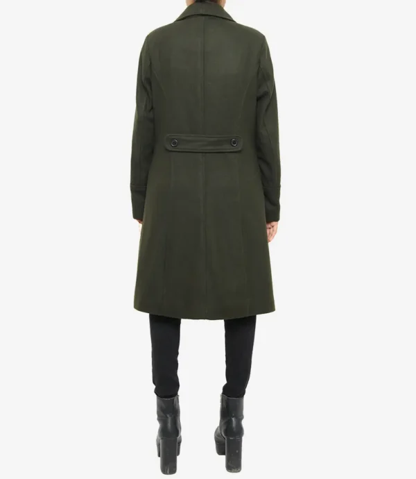 Dark Green Wool Coat - Double Breasted