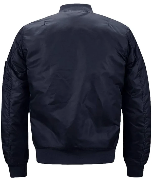 Windproof Navy Blue Bomber Jacket