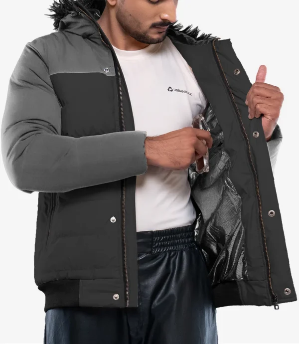 Dark Grey Duck Down Insulated Jacket