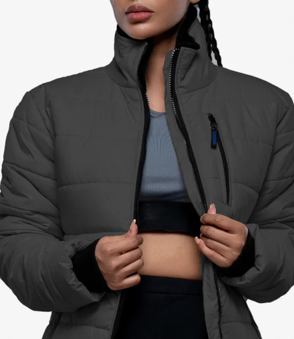 Dark Gray Insulated Puffer Jacket