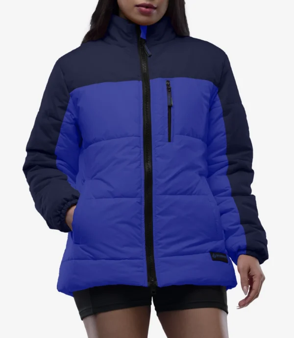 Two Tone Blue Puffer Jacket