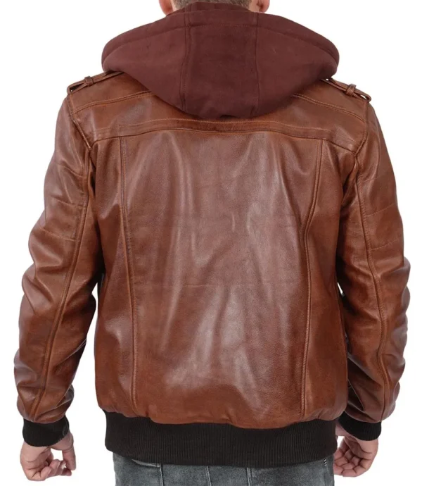 Men's Brown Bomber Leather Jacket
