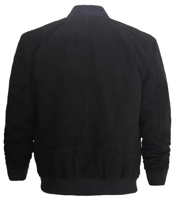 Black Suede Bomber Jacket