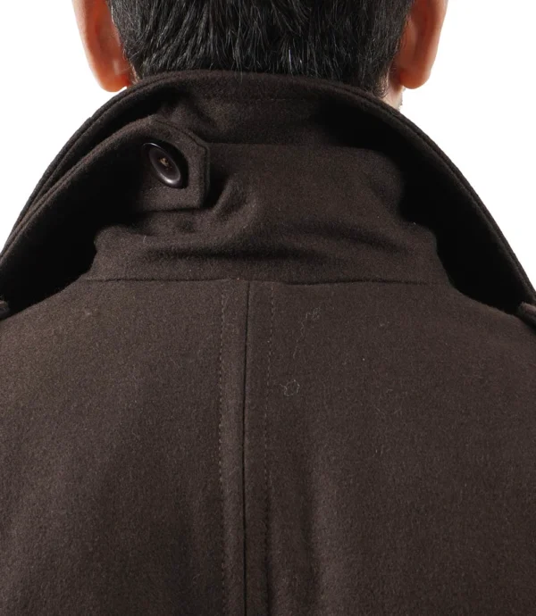 Double Breasted Chocolate Brown Wool Coat