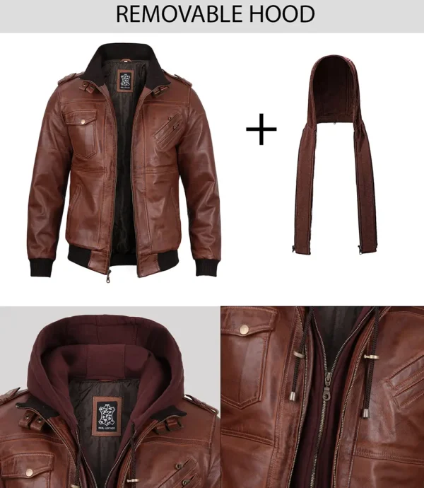 Men's Brown Bomber Leather Jacket
