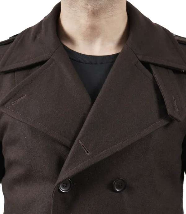 Double Breasted Chocolate Brown Wool Coat