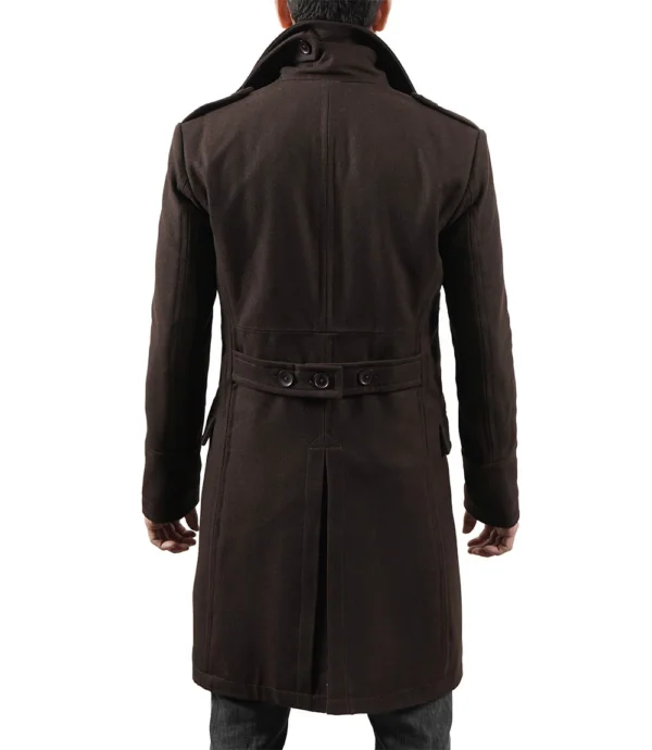Double Breasted Chocolate Brown Wool Coat